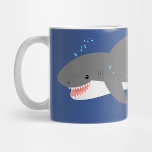 Great white shark happy cartoon illustration Mug